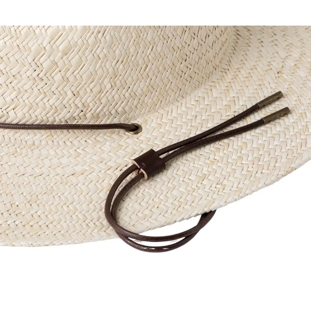 Will + Bear Rider Bone White Palm Straw Desert Sun Hat Medium Unisex UPF Beach